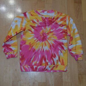 SHEIN Girls' Sz 7 Long Sleeve Fleece Tie-Dye Sweatshirt
